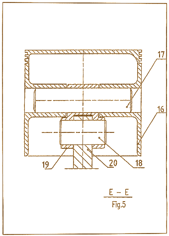 Vergrößerte Schnittansicht gemäß Line E-E in Figur 1